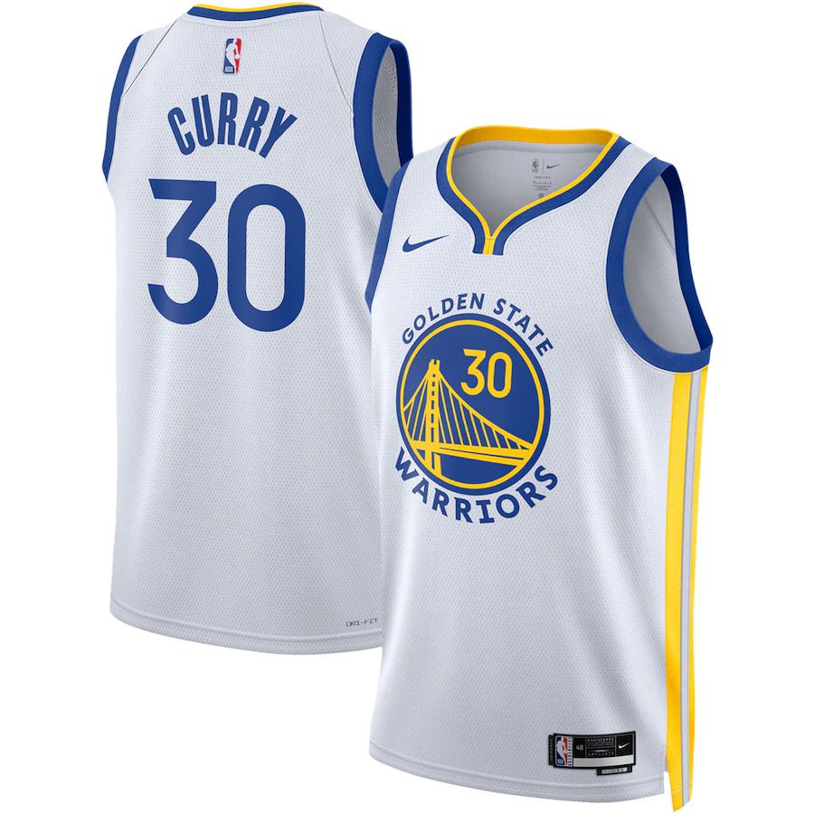 Men Golden State Warriors #30 Stephen Curry Nike White Association Edition 2022-23 Swingman NBA Jersey